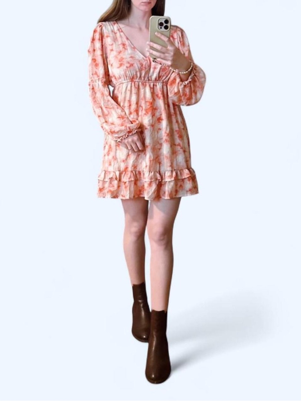 Dizzy Lizzy chiffon pink babydoll mini dress